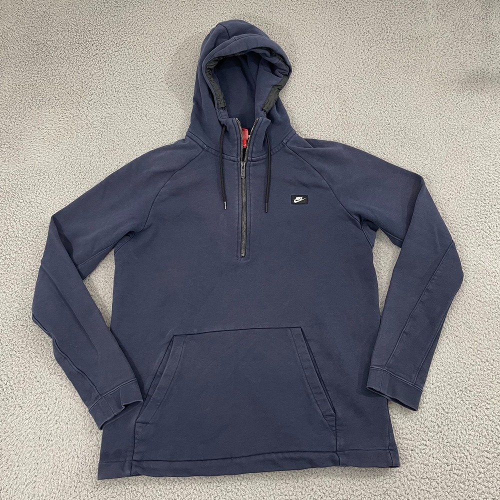 Nike Sportswear Modern 1/2 Zip Hoodie Men L Navy Athletic Pullover 885969